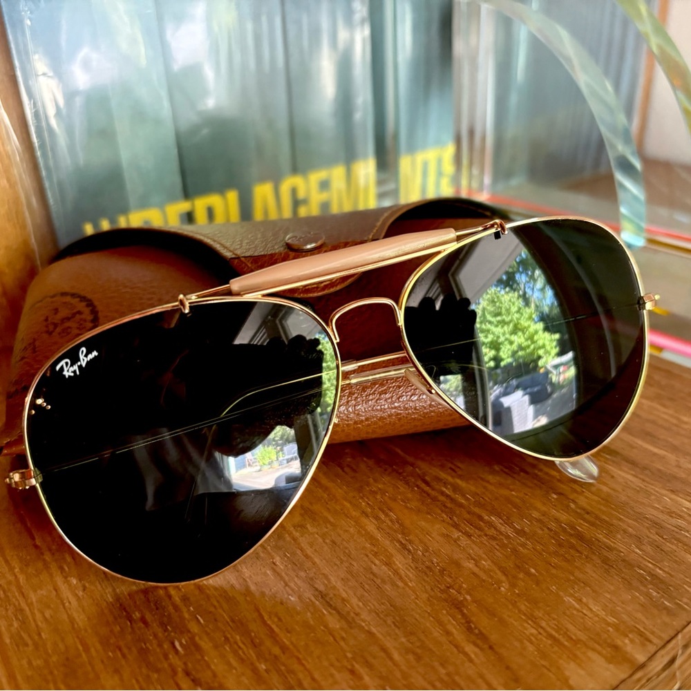 Ray-Ban Outdoorsman II Sunglasses aviator gold frame green lenses
